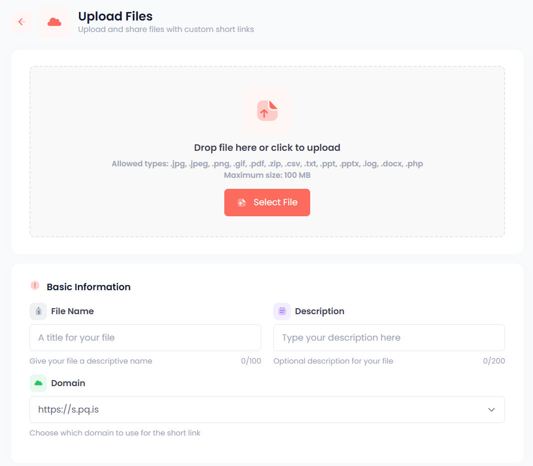Secure file upload and sharing